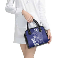 New Zealand Sea Animals with Maori Tribal Tattoo Shoulder Handbag Blue Color LT03 - Polynesian Pride