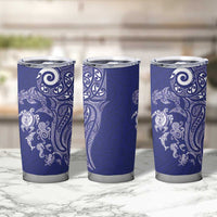 New Zealand Sea Animals with Maori Tribal Tattoo Tumbler Cup Blue Color