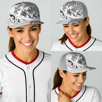 New Zealand Sea Animals with Maori Tribal Tattoo Baseball Net Cap White Color LT03 - Polynesian Pride