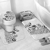 New Zealand Sea Animals with Maori Tribal Tattoo Bathroom Set White Color LT03 Mat Set Only (3 pcs) One Size White - Polynesian Pride