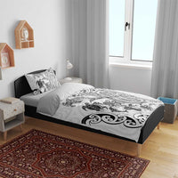 New Zealand Sea Animals with Maori Tribal Tattoo Bedding Set White Color LT03 - Polynesian Pride