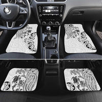 New Zealand Sea Animals with Maori Tribal Tattoo Car Mats White Color LT03 Set 4pcs White - Polynesian Pride