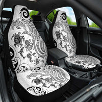 New Zealand Sea Animals with Maori Tribal Tattoo Car Seat Cover White Color