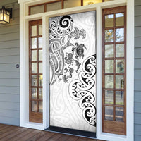 New Zealand Sea Animals with Maori Tribal Tattoo Door Cover White Color LT03 - Polynesian Pride