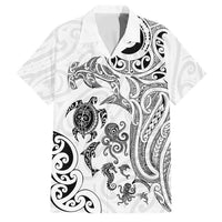 New Zealand Sea Animals with Maori Tribal Tattoo Family Matching Mermaid Dress and Hawaiian Shirt White Color LT03 Dad's Shirt - Short Sleeve White - Polynesian Pride