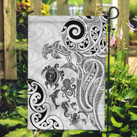 New Zealand Sea Animals with Maori Tribal Tattoo Garden Flag White Color