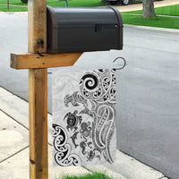 New Zealand Sea Animals with Maori Tribal Tattoo Garden Flag White Color