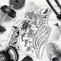 New Zealand Sea Animals with Maori Tribal Tattoo Men Tank Top White Color