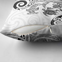 New Zealand Sea Animals with Maori Tribal Tattoo Pillow Cover White Color LT03 - Polynesian Pride