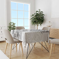 New Zealand Sea Animals with Maori Tribal Tattoo Tablecloth White Color LT03 - Polynesian Pride