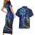 New Zealand Tui Bird Matariki Couples Matching Short Sleeve Bodycon Dress and Hawaiian Shirt Maori New Year with Galaxy Fern