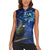 New Zealand Tui Bird Matariki Women Sleeveless Polo Shirt Maori New Year with Galaxy Fern