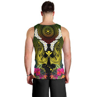 Hawaii Kanaka Maoli Men Tank Top Double Shark and Hibiscus Flowers LT03 - Polynesian Pride