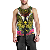 Hawaii Kanaka Maoli Men Tank Top Double Shark and Hibiscus Flowers LT03 - Polynesian Pride