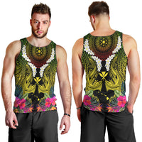 Hawaii Kanaka Maoli Men Tank Top Double Shark and Hibiscus Flowers LT03 - Polynesian Pride