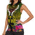 Hawaii Kanaka Maoli Women Sleeveless Polo Shirt Double Shark and Hibiscus Flowers