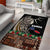 Samoa Siapo Polynesian Art Area Rug Tropical Flowers and Tatau Pattern Brown