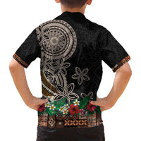 Samoa Siapo Polynesian Art Family Matching Puletasi and Hawaiian Shirt Tropical Flowers and Tatau Pattern Brown