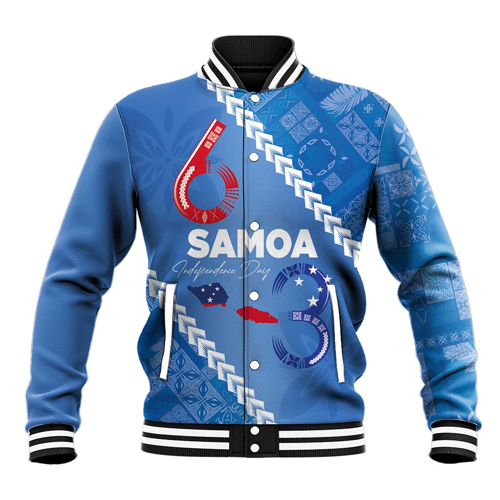 Samoa Independence Day Baseball Jacket Anniversary 63th-Siapo Art