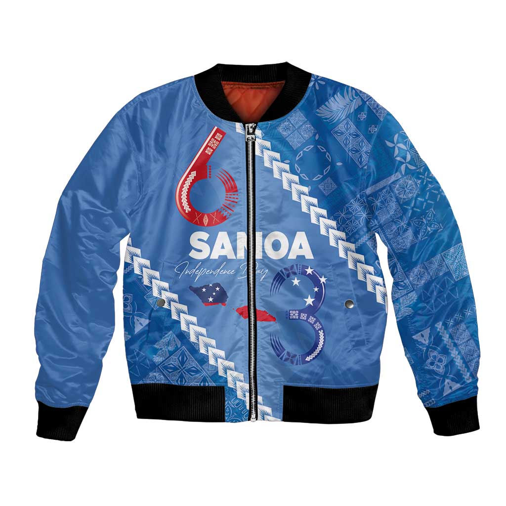 Samoa Independence Day Bomber Jacket Anniversary 63th-Siapo Art