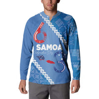 Samoa Independence Day Button Sweatshirt Anniversary 63th-Siapo Art