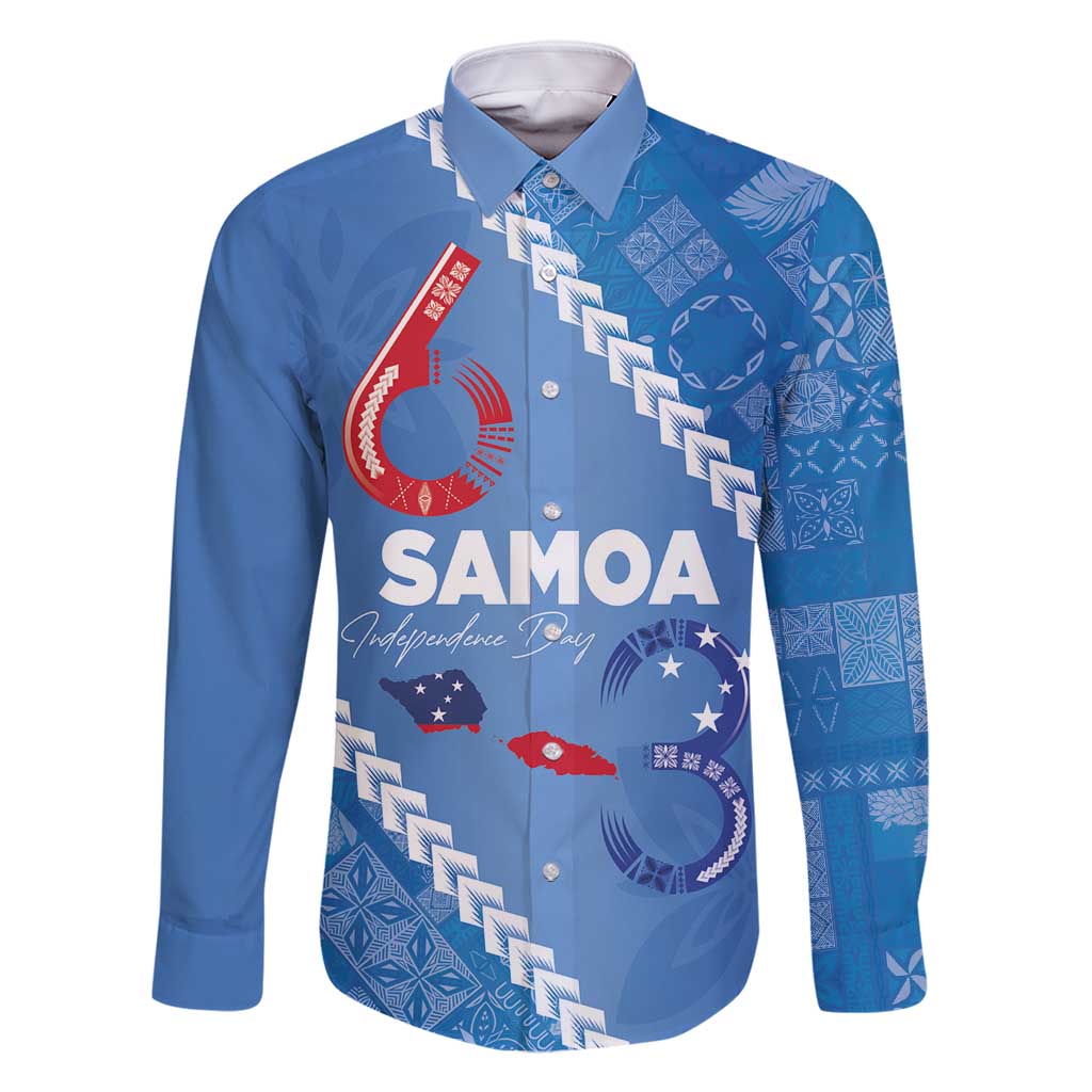 Samoa Independence Day Family Matching Long Sleeve Bodycon Dress and Hawaiian Shirt Anniversary 63th-Siapo Art