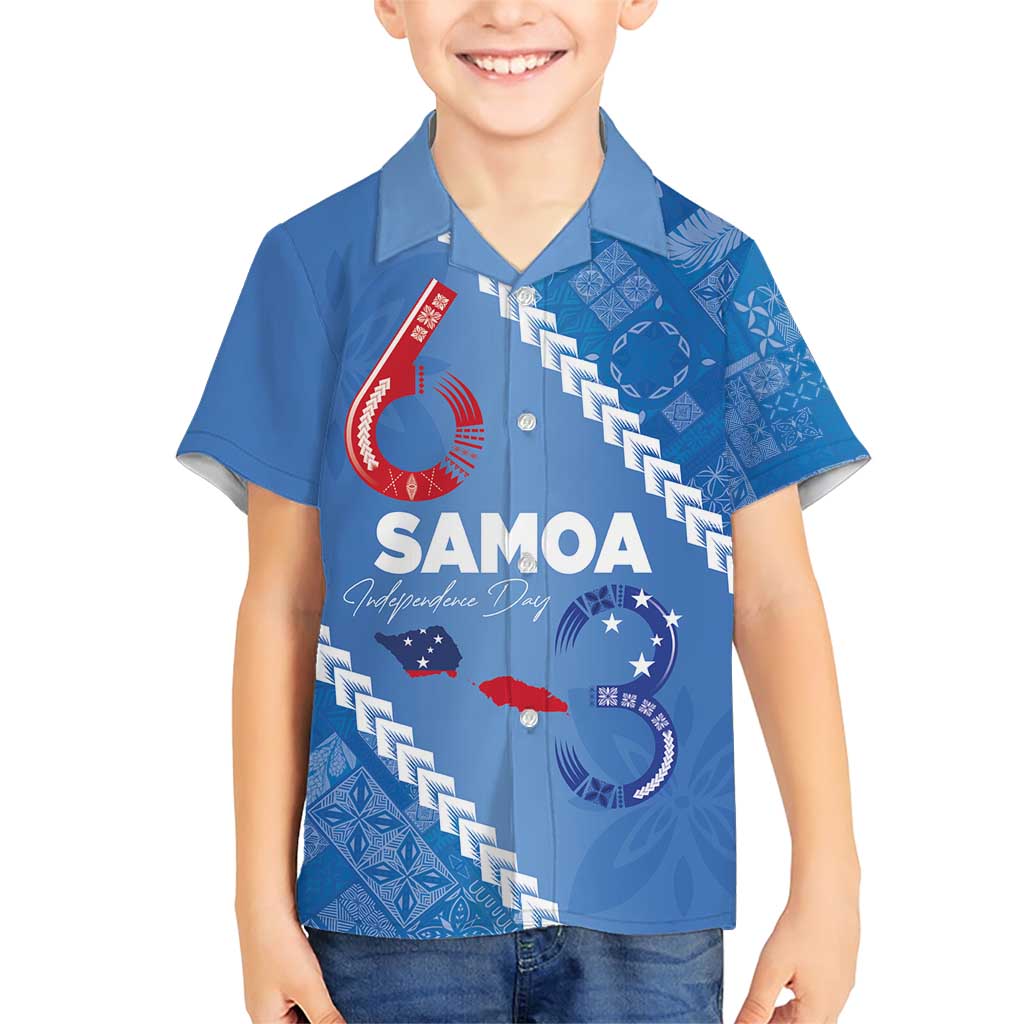 Samoa Independence Day Family Matching Short Sleeve Bodycon Dress and Hawaiian Shirt Anniversary 63th-Siapo Art