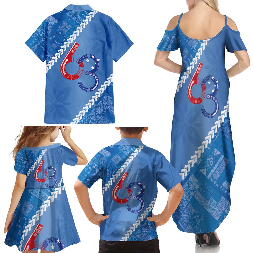 Samoa Independence Day Family Matching Summer Maxi Dress and Hawaiian Shirt Anniversary 63th-Siapo Art