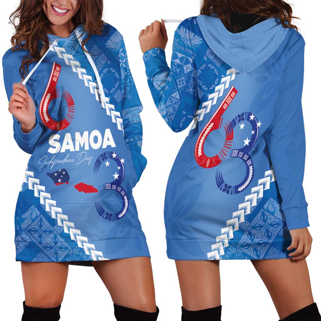 Samoa Independence Day Hoodie Dress Anniversary 63th-Siapo Art
