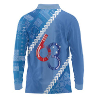 Samoa Independence Day Long Sleeve Polo Shirt Anniversary 63th-Siapo Art