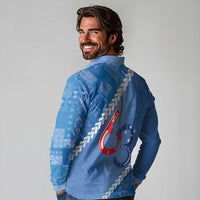 Samoa Independence Day Long Sleeve Polo Shirt Anniversary 63th-Siapo Art