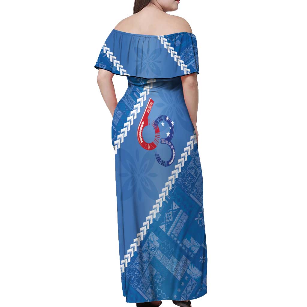 Samoa Independence Day Off Shoulder Maxi Dress Anniversary 63th-Siapo Art