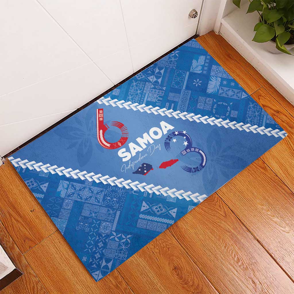 Samoa Independence Day Rubber Doormat Anniversary 63th-Siapo Art