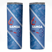 Samoa Independence Day Skinny Tumbler Anniversary 63th-Siapo Art LT03 Blue - Polynesian Pride
