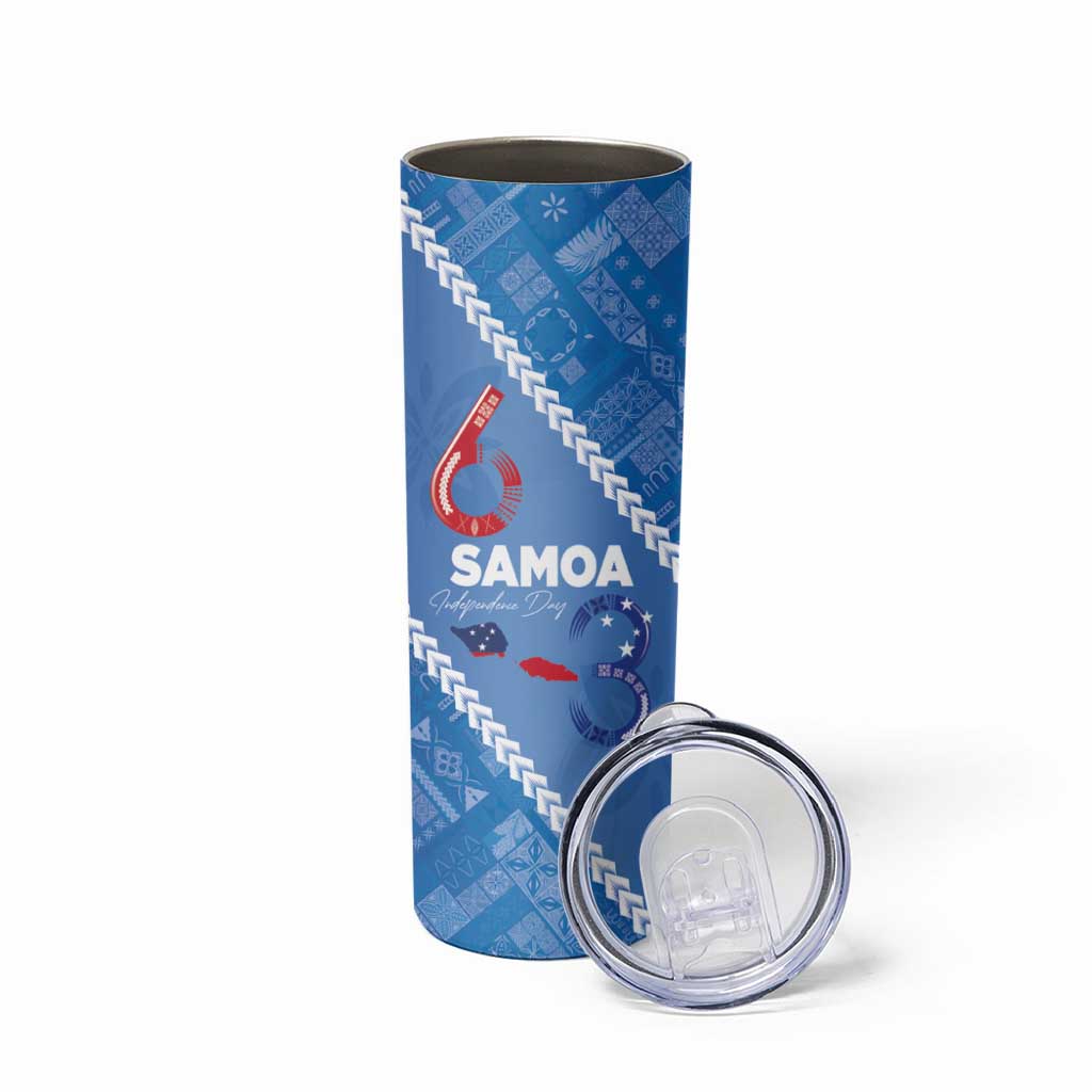 Samoa Independence Day Skinny Tumbler Anniversary 63th-Siapo Art LT03 - Polynesian Pride
