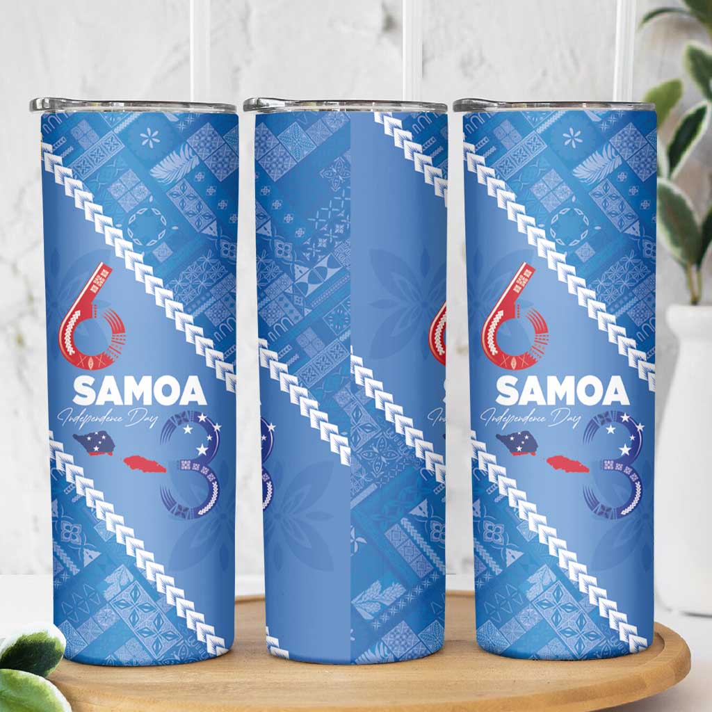 Samoa Independence Day Skinny Tumbler Anniversary 63th-Siapo Art LT03 - Polynesian Pride