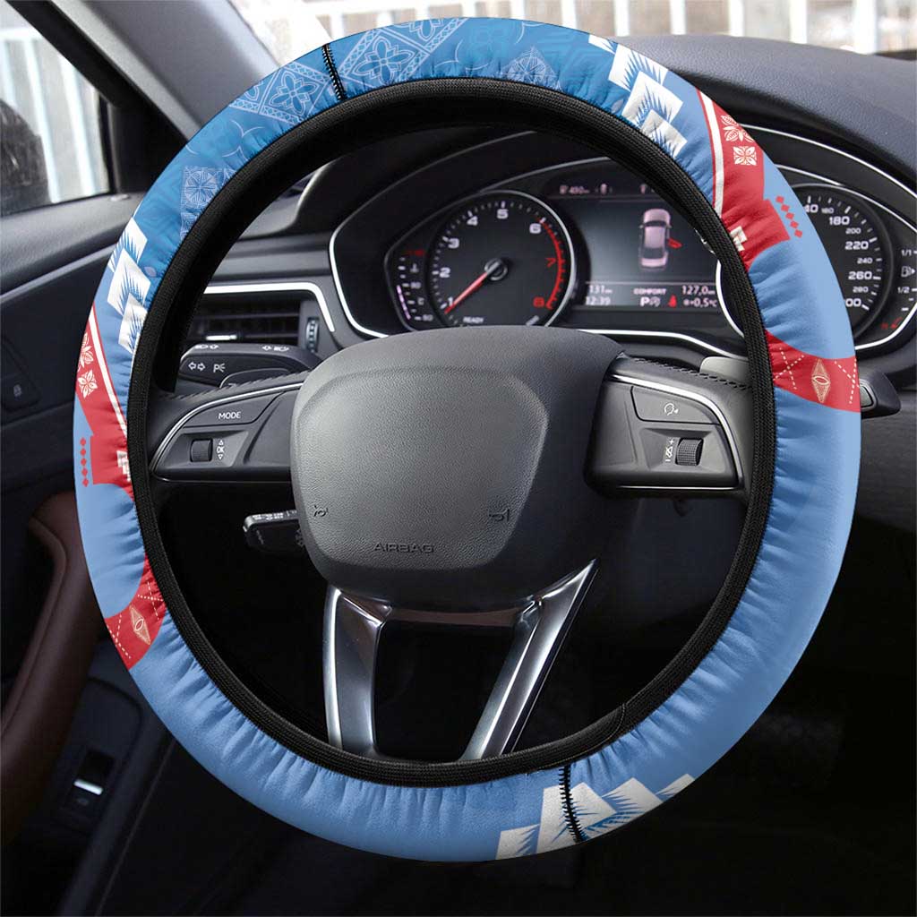 Samoa Independence Day Steering Wheel Cover Anniversary 63th-Siapo Art