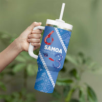Samoa Independence Day Tumbler With Handle Anniversary 63th-Siapo Art LT03 - Polynesian Pride