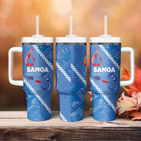 Samoa Independence Day Tumbler With Handle Anniversary 63th-Siapo Art LT03 - Polynesian Pride