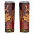 Hawaiian Volcano and Shark Skinny Tumbler Polynesian and Hibiscus Pattern Lava Color