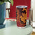 Hawaiian Volcano and Shark Tumbler Cup Polynesian and Hibiscus Pattern Lava Color