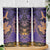 Hawaiian Volcano and Shark Skinny Tumbler Polynesian and Hibiscus Pattern Purple Yellow Gradient