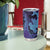 Hawaiian Volcano and Shark Tumbler Cup Polynesian and Hibiscus Pattern Purple Cyan Gradient