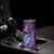 Hawaiian Volcano and Shark Skinny Tumbler Polynesian and Hibiscus Pattern Violet Gradient