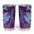 Hawaiian Volcano and Shark Tumbler Cup Polynesian and Hibiscus Pattern Violet Gradient