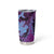 Hawaiian Volcano and Shark Tumbler Cup Polynesian and Hibiscus Pattern Violet Gradient