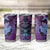 Hawaiian Volcano and Shark Tumbler Cup Polynesian and Hibiscus Pattern Violet Gradient