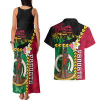 Vanuatu Nakamal and Plumeria Flowers Couples Matching Tank Maxi Dress and Hawaiian Shirt Polynesian Pattern LT03 - Polynesian Pride