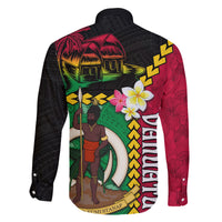 Vanuatu Nakamal and Plumeria Flowers Family Matching Puletasi and Hawaiian Shirt Polynesian Pattern LT03 - Polynesian Pride