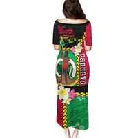 Vanuatu Nakamal and Plumeria Flowers Family Matching Puletasi and Hawaiian Shirt Polynesian Pattern LT03 - Polynesian Pride